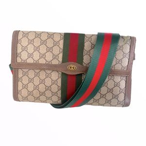 Gucci GG Web Sherry Line Shoulder / Crossbody / Clutch Authentic.